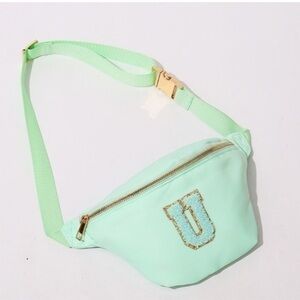 rags & riches Trillion THE FANNY bum bag in MINT with the letter S